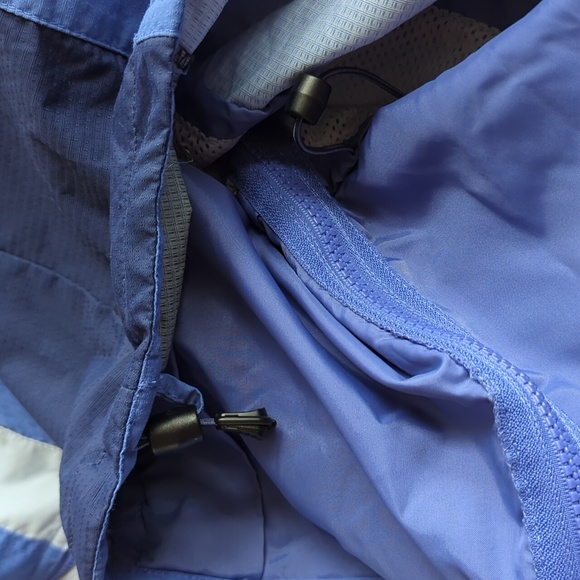 Columbia Blue Purple Long Hooded Thinly Lined Spring Fall Utility Jacket Size L - Picture 5 of 9